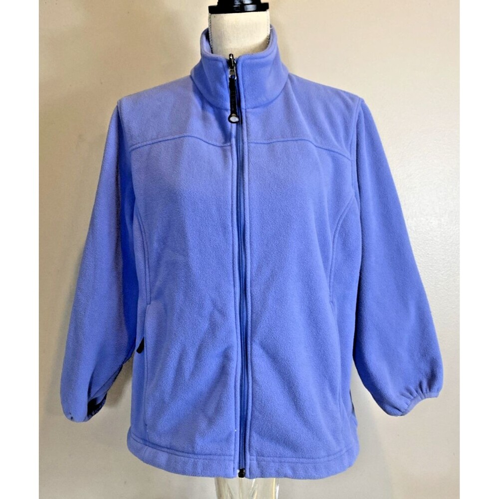 L.L. Bean Fleece  Zip Up Jacket Blue  Women’s Size L